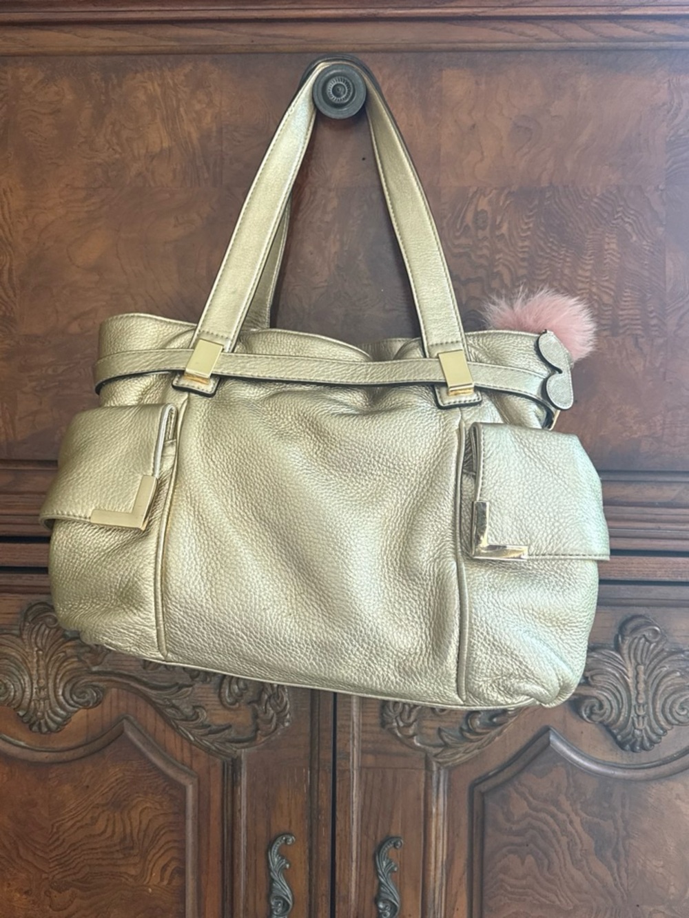 Michael Kors Metallic Gold Leather Shoulder Bag